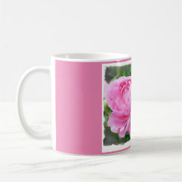 Rosa Kaffee-Tasse mit einer Fotografie der rosa Kaffeetasse
