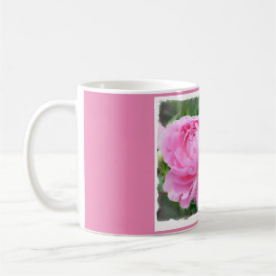 Rosa Kaffee-Tasse mit einer Fotografie der rosa Kaffeetasse