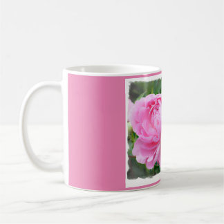 Rosa Kaffee-Tasse mit einer Fotografie der rosa Kaffeetasse