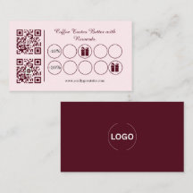 Rosa Kaffee-Treuekarte QR-Belohnungen