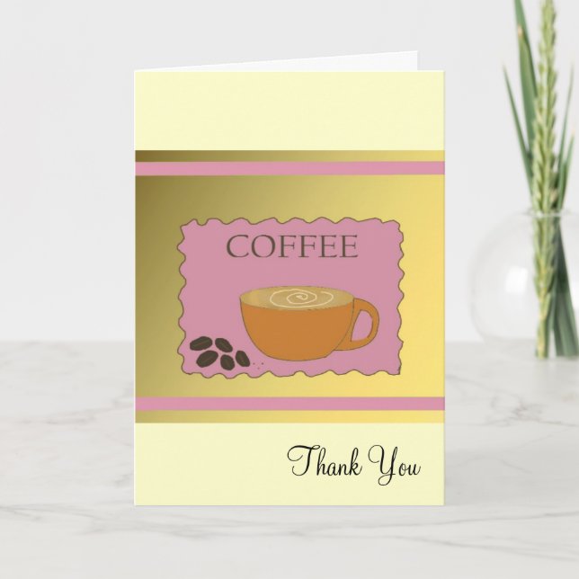 Rosa Kaffeeschild Danke (Vorderseite)
