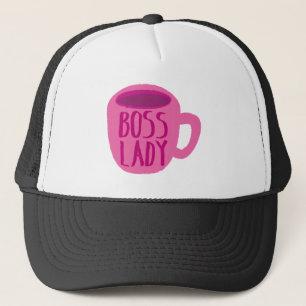 Rosa Kaffeetasse Chef-Damen- Truckerkappe
