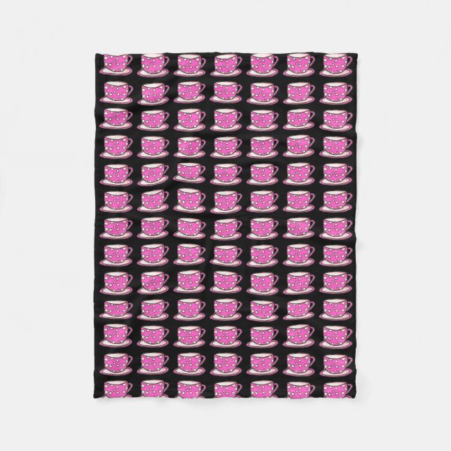 Rosa Kaffeetasse-Fleece-Decke Fleecedecke (Vorderseite)