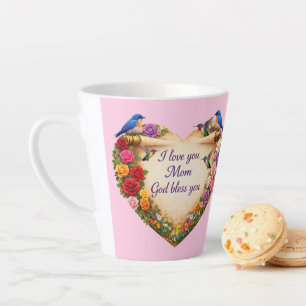 Rosa Kaffeetasse für Mama mit Herz Milchtasse