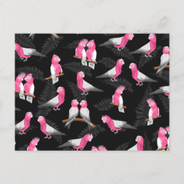 Rosa Kakadu-Vogelmuster Postkarte