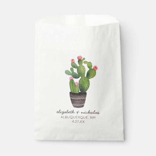 Rosa Kakteen Geschenktütchen (Vorderseite)