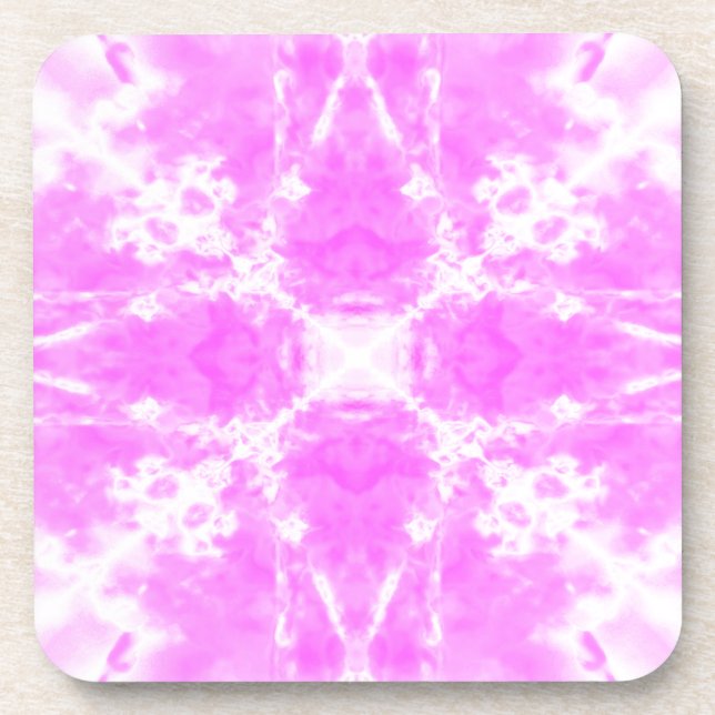 Rosa Kaleidoskop Getränkeuntersetzer (Vorderseite)