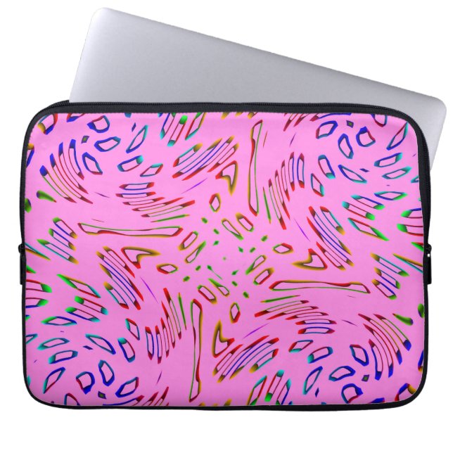 Rosa Kaleidoskop Laptopschutzhülle (Vorderseite)