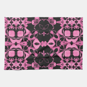 Rosa Kaleidoskop mit Schwarz Geschirrtuch