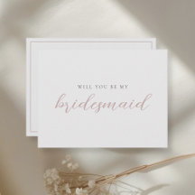 Rosa Kalligrafie - Bridesmaid - Vorschlag Card
