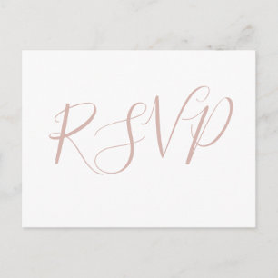 Rosa Kalligraphie Hochzeit RSVP Postkarten