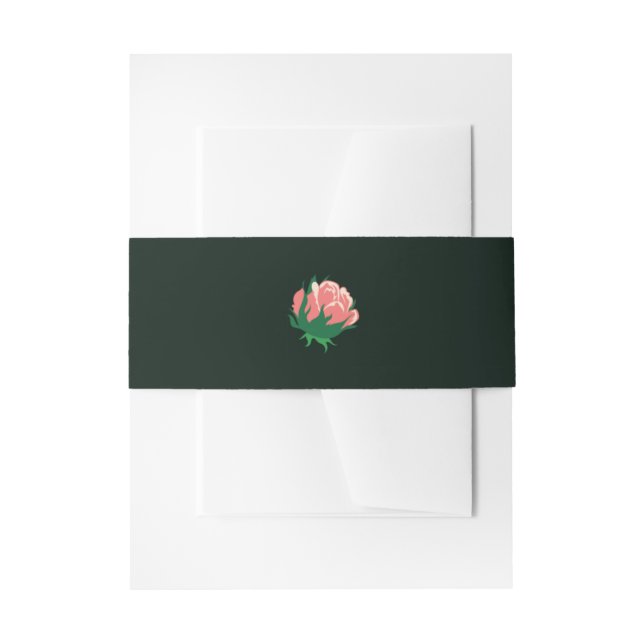 Rosa Kamelien auf Grün Einladungsbanderole (Vorderseite Beispiel)