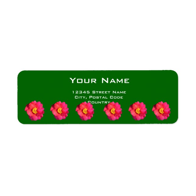 Rosa Kamelien-Blume adressieren Etiketten (Vorne)