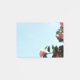 Rosa Kamelien-Blume mit blauem Himmel Post-it Klebezettel