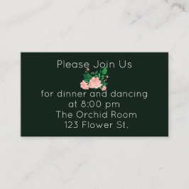 Rosa Kamelien Empfang Begleitkarte