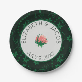 Rosa Kamelien Hochzeit Pappteller