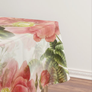 Rosa Kamelien-Muster Tischdecke