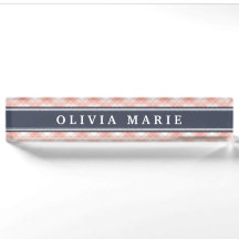 Rosa Kariert Stripe Muster Navy Blue Akzent