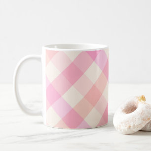 Rosa Karierte Abstrakte Farbe Hübsch Einfach Kaffeetasse
