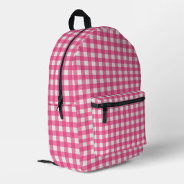 Rosa karierte Schachtel Bedruckter Rucksack