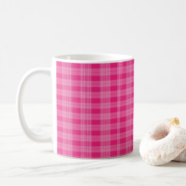 Rosa Karierte Tasse (Mit Donut)