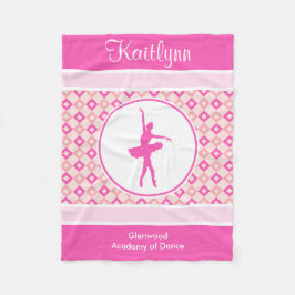 Rosa karierter Diamant-Tanz mit Monogramm Fleecedecke