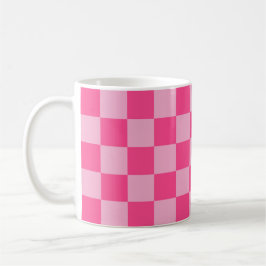 Rosa kariertes Druckmuster Kaffeetasse