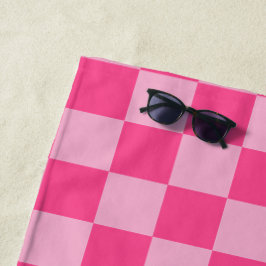 Rosa kariertes Druckmuster Strandtuch