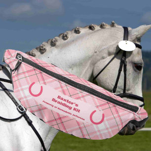 Rosa Kariertes Pferd Mane Schwanz Braiding anzeige Bauchtasche