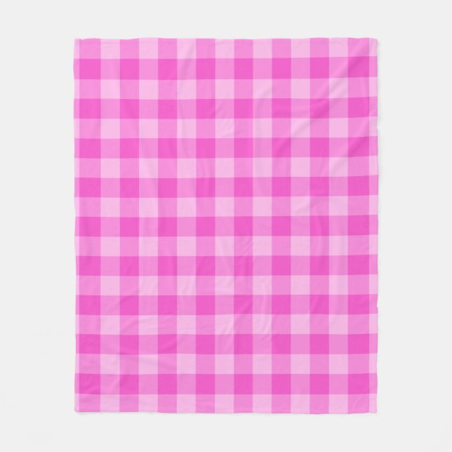 Rosa kariertes Quadrat nahtloses Muster  Fleecedecke (Vorderseite)