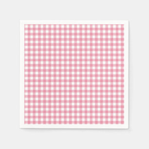 Rosa Karo-Gingham-Baby-Party Serviette