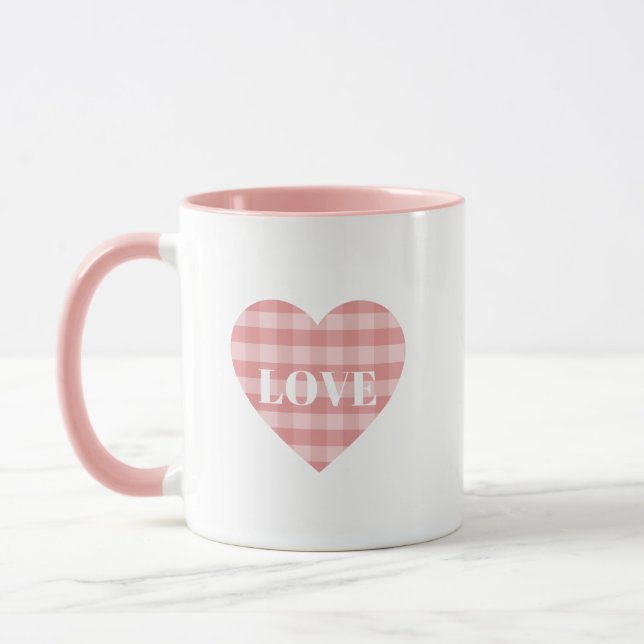 Rosa Karo Liebe drucken Tasse (Links)