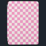 Rosa Karo, Prüfplatine-Muster, geprüft iPad Air Hülle<br><div class="desc">Kariertes Muster - rosa und cremeweiße Schachbretter.</div>