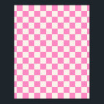 Rosa Karo, Prüfplatine-Muster, geprüft Poster<br><div class="desc">Kariertes Muster - rosa und cremeweiße Schachbretter.</div>