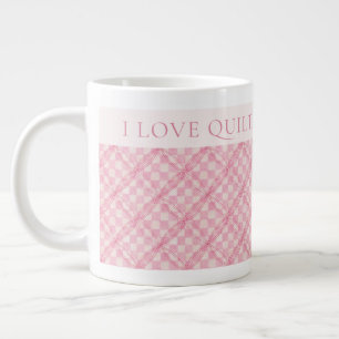 ROSA KARO QUILT Große Weiße Tasse + Text / Erröten