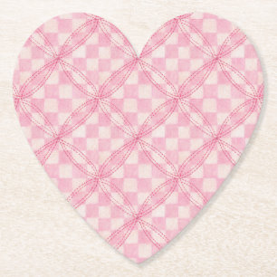 ROSA KARO QUILT Herz Untersetzer aus Papier