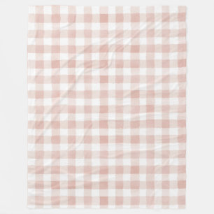 Rosa Karo Streifen Fleecedecke