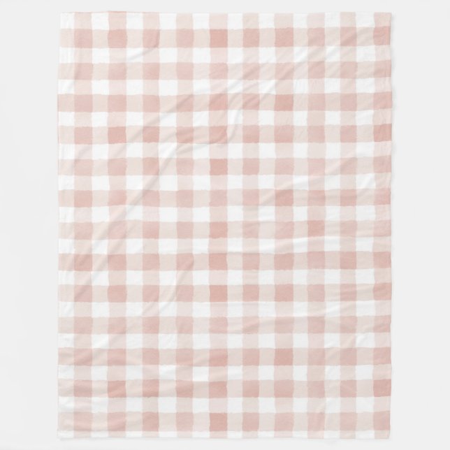 Rosa Karo Streifen Fleecedecke (Vorderseite)
