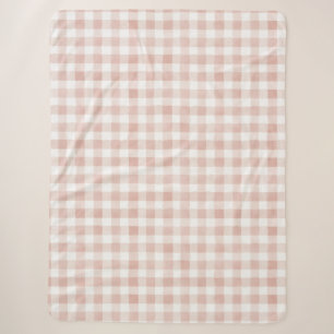 Rosa Karo Streifen Sherpadecke