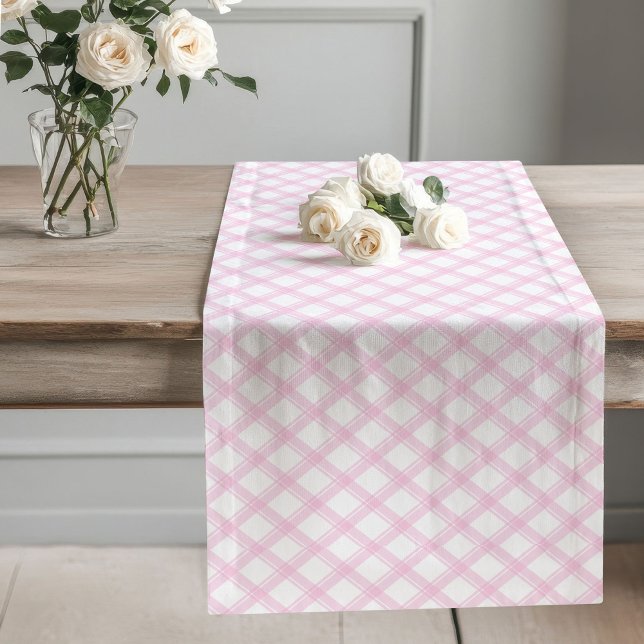 Rosa Karo Tischläufer Saisonale und Tägliche Styli (Pink Check Table Runner Seasonal and Daily Styling)