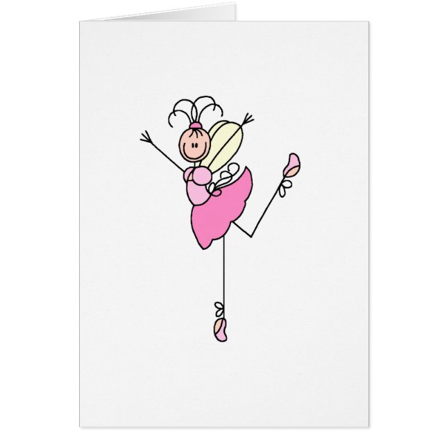 Rosa Karte der Stock-Ballerina-drei (Vorne)