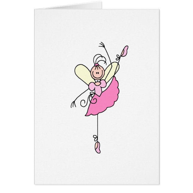 Rosa Karte der Stock-Ballerina-fünf (Vorne)