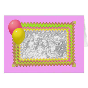 Rosa Karte mit Balloons
