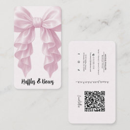 Rosa Kaskade Ruffle Bow Elegant Posh Boutique QR Visitenkarte