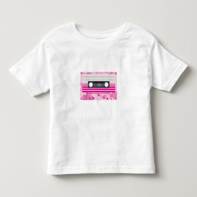 Rosa Kassettenband mit rosa Splash Kleinkind T-shirt (Vorderseite)