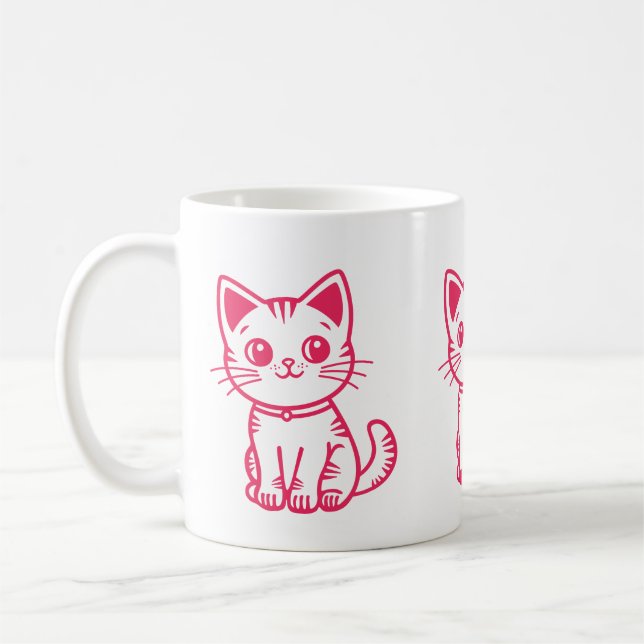 Rosa Kätzchen  Kaffeetasse (Links)
