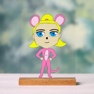 Rosa Katze Acrylschild