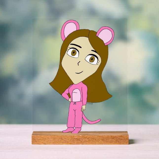Rosa Katze Acrylschild (Neutral)