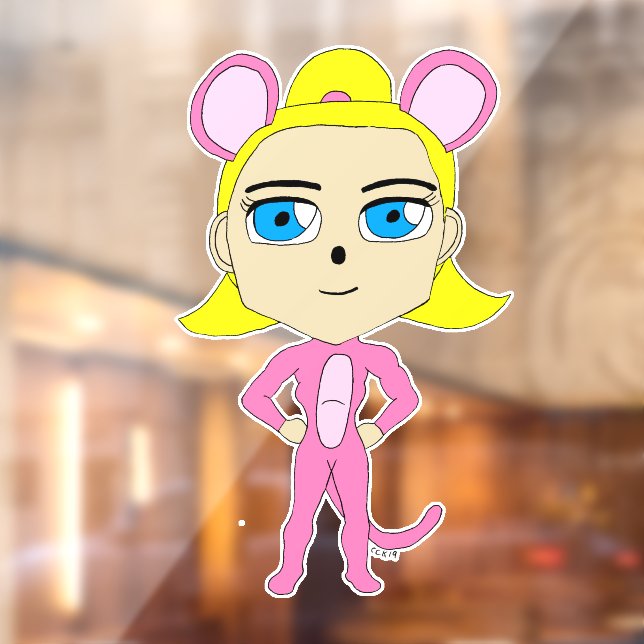 Rosa Katze Fensteraufkleber (Blatt 2)