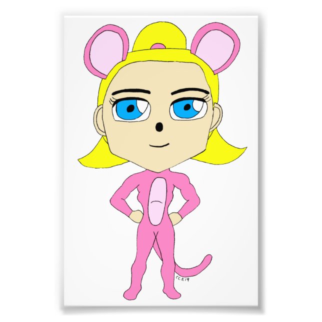 Rosa Katze Fotodruck (Vorne)